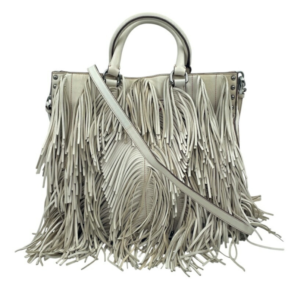 Prada Fringe Tote Bag Ivory White Shoulder